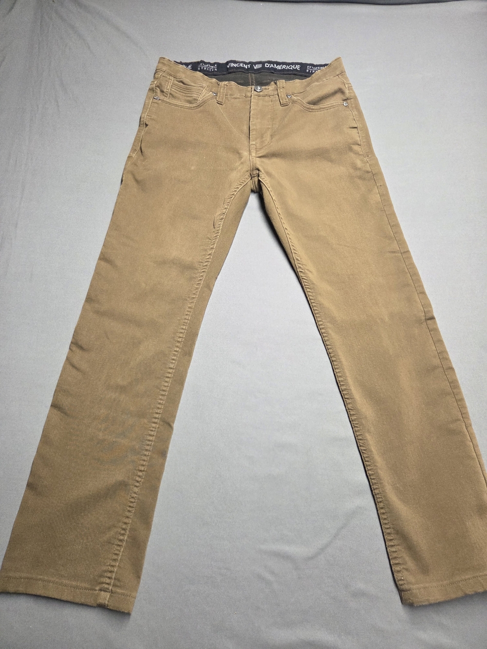 Vincent d'Amerique Tobacco Camel Stretch 5-Pocket Pants Men's Size 30 Slim